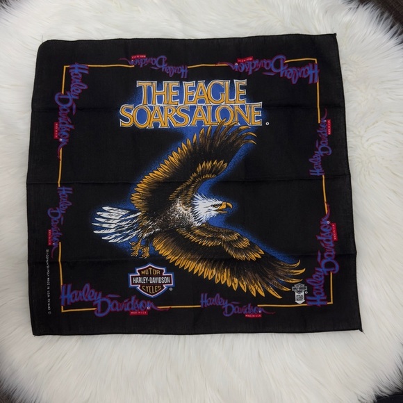 Vintage Harley Davidson Bandana The Eagle Soars Alone